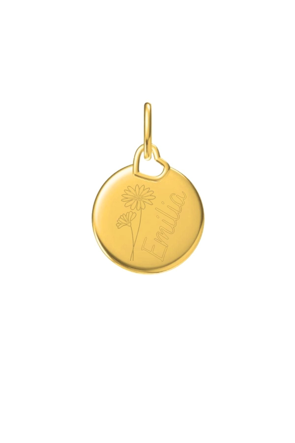 Anhänger Coin Gravur Geburtsblume m. Name