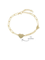 Elegantes Edelstahl-Armband mit personalisierbarer Herz-Gravurplatte in Gold