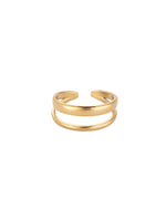 Goldfarbener Basic-Ring aus Edelstahl mit glänzender Oberfläche.