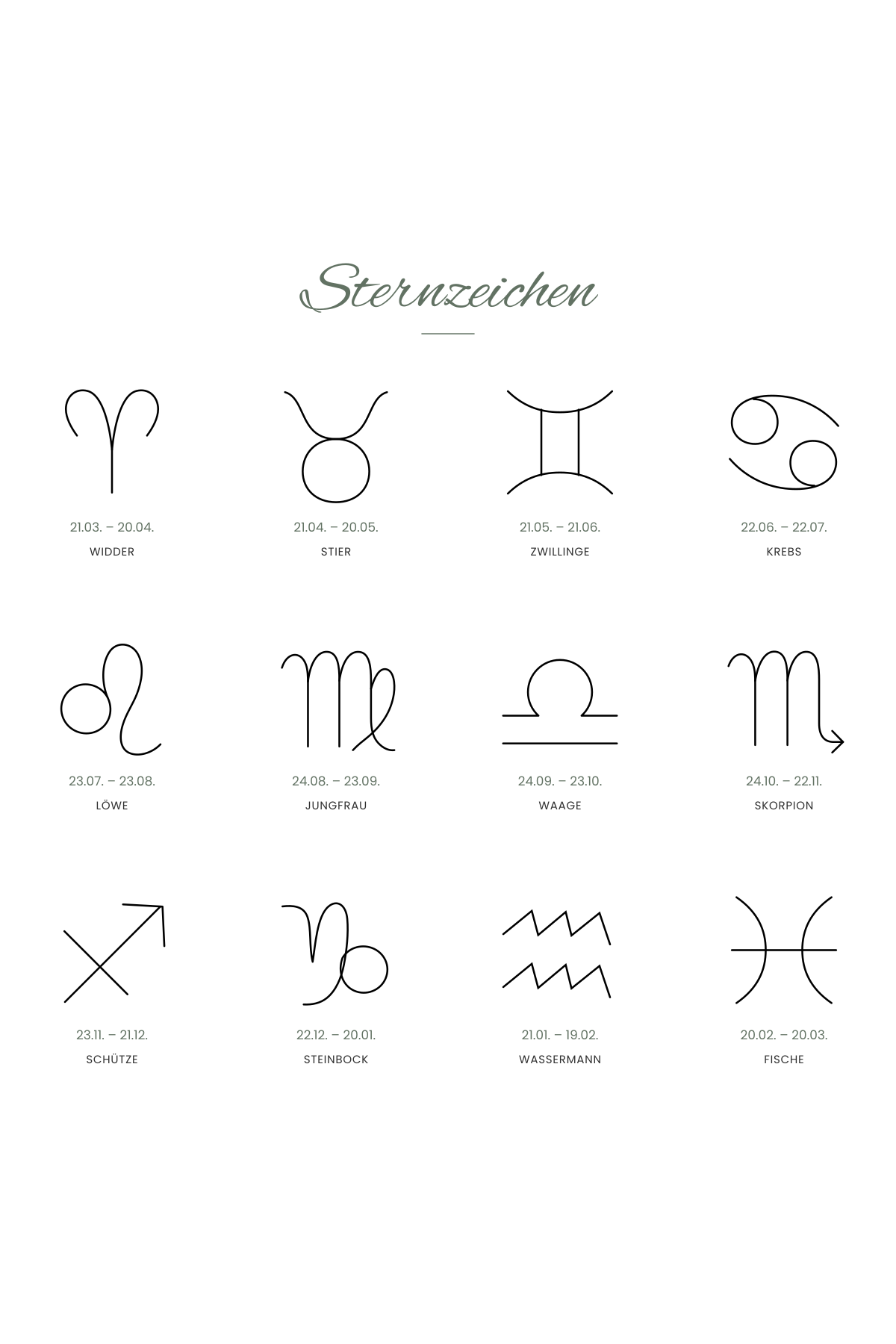 Sternzeichen Halskette Gravur