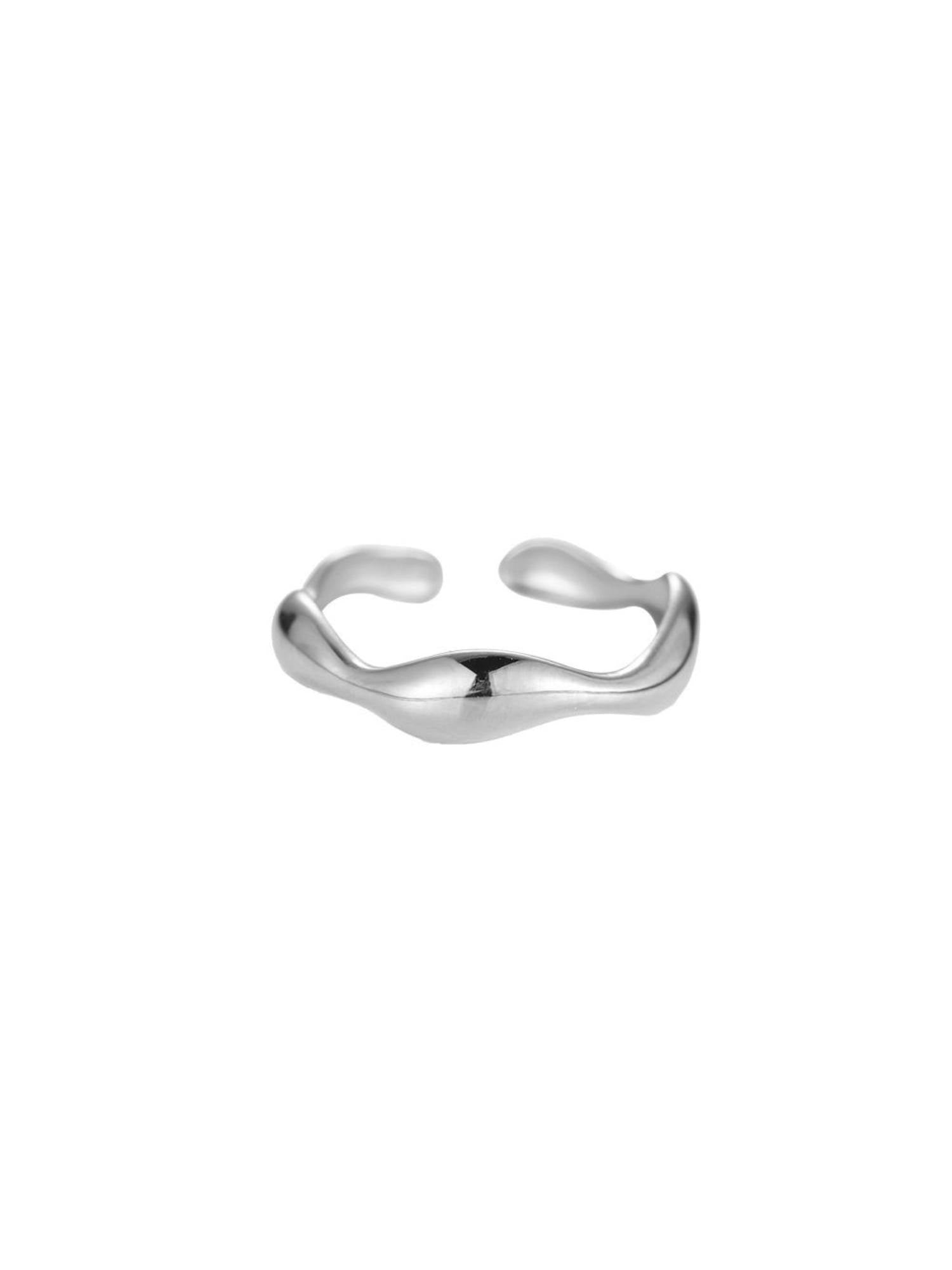 Verstellbarer Ring aus Silber in eleganter, organischer Form