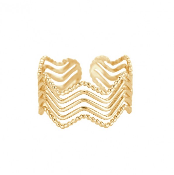 Selia Wave Ring Gold 14K vergoldet