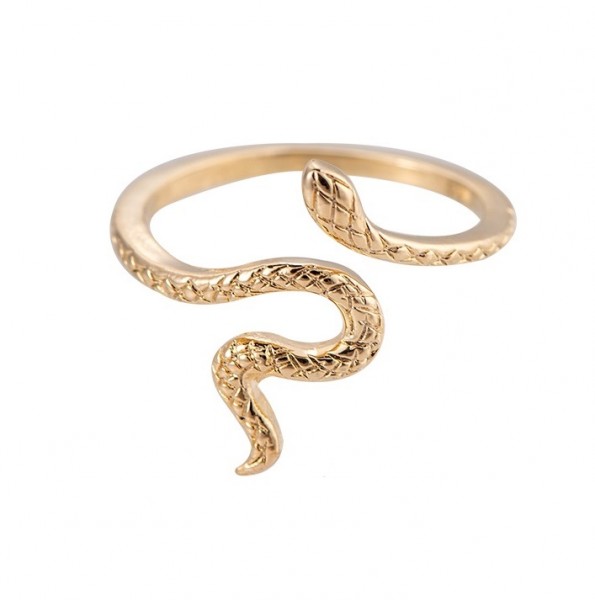 Pina Snake Ring Gold 14K vergoldet