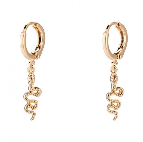 Snake Shine Hoops Gold 14K vergoldet