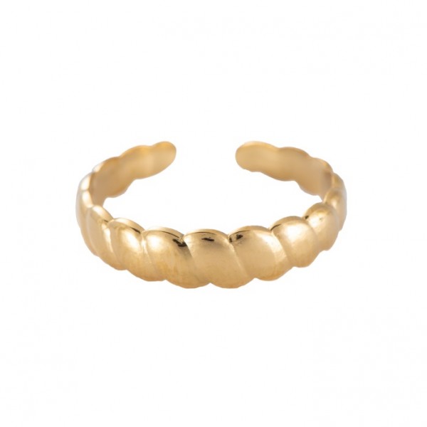 Inken Line Ring Gold 14K vergoldet