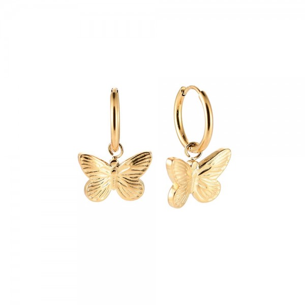 Flores Schmetterling Ohrringe Gold 14K vergoldet