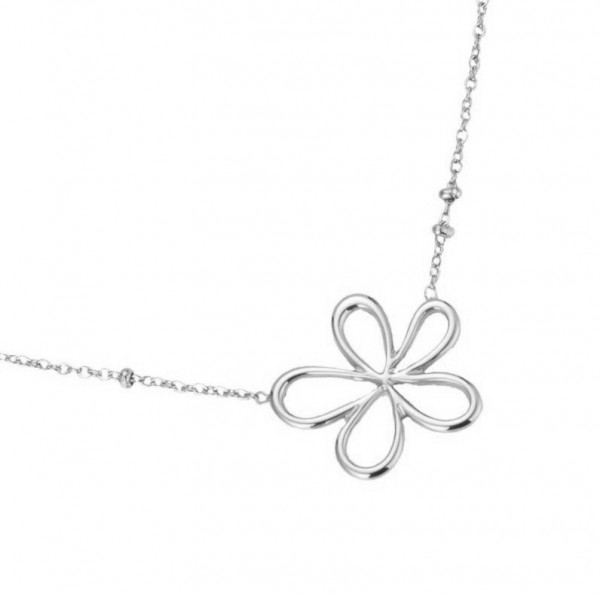 Flora Blume Collier Silber