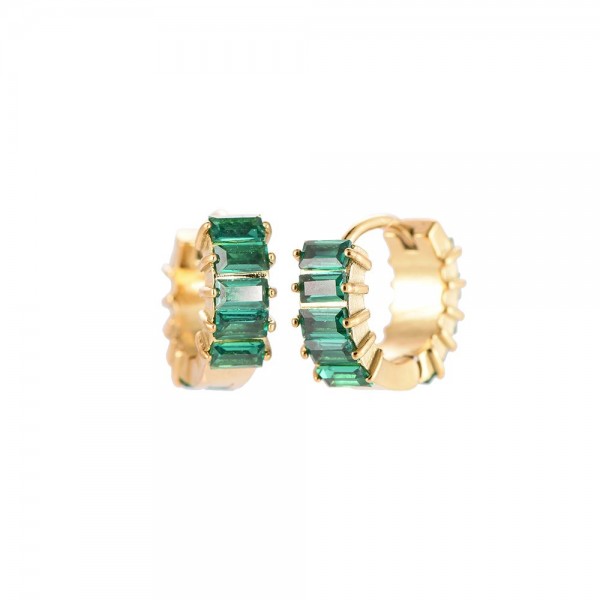 Fiala Green Hoops Gold 14K vergoldet