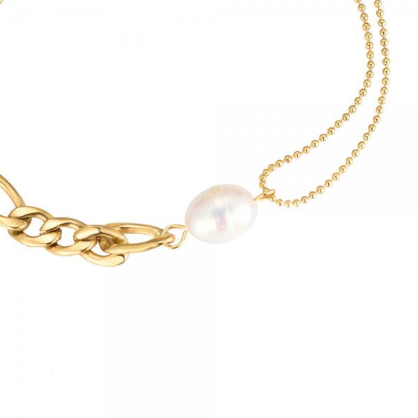 Leana Pearl Gold Armband 14K vergoldet